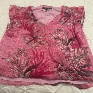 NWOT Size 12 Pink multi Top by White House Black Market